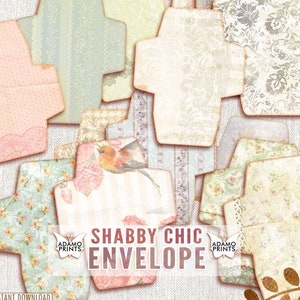 Koperta Shabby Chic, Kwiatowa, Zestaw Junk Journal, Koperta Różana, Zestaw Vintage, Arkusz kolażu, Ozdoby, Zestaw Digi, Koperta Ephemera