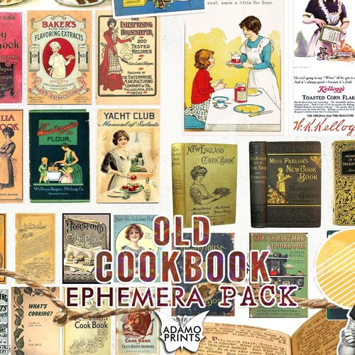 Retro Kitchen Printable Ephemera / Cooking Food Chef Recipe | Etsy