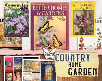 Country Home Garden, Magazine Digital, Digital Image, Vintage Art, Digital Collage, Art Ephemera, Classics, Scrapbook Kit, Journal Page