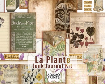 La Plante Junk Journal Kit: Vintage Botanical Ephemera (PDF)