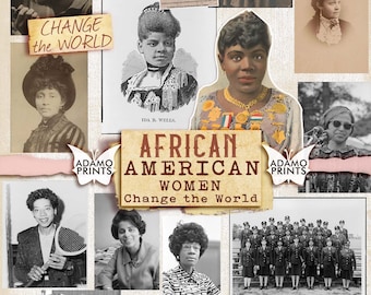 Zdjęcia archiwalne kobiet afroamerykańskich, kolaż historyczny (obrazy cyfrowe)