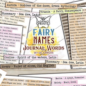Prénoms De Fées Pour Journal, Embellissements De Fées, Citations Numériques, Mots De Journalisation indésirable, Définition, Techniques Mixtes, Scrapbooking, Éphémères