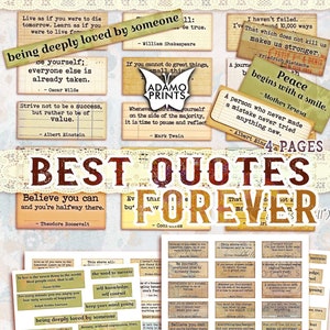 Beste Zitate für immer, Journal Wörter, Junk Journaling Wörter, Junk Journal Kit, Definition, Mixed Media, Art Ephemera, druckbare Zitate