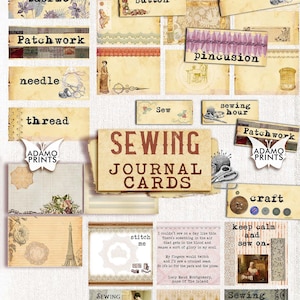 Cartoline per diario da cucire, Parole del diario spazzatura, Suggerimenti per il diario, Definizione, Supporti misti, Cucito per scrapbooking, Stampabile, Effimera