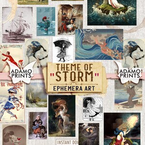 The Storm, Victorian Digital Art, Ephemera Art, Collage Sheet, Digital Art, Classic Ephemera, Vintage, Painting, Digital Image, Scrapbook