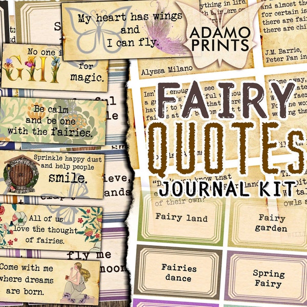Fairy Quotes, Journal Words, Junk Journaling Words, Fairy Embellishment, Digital Quotes, Definition, Mixed Media, Ephemera Words