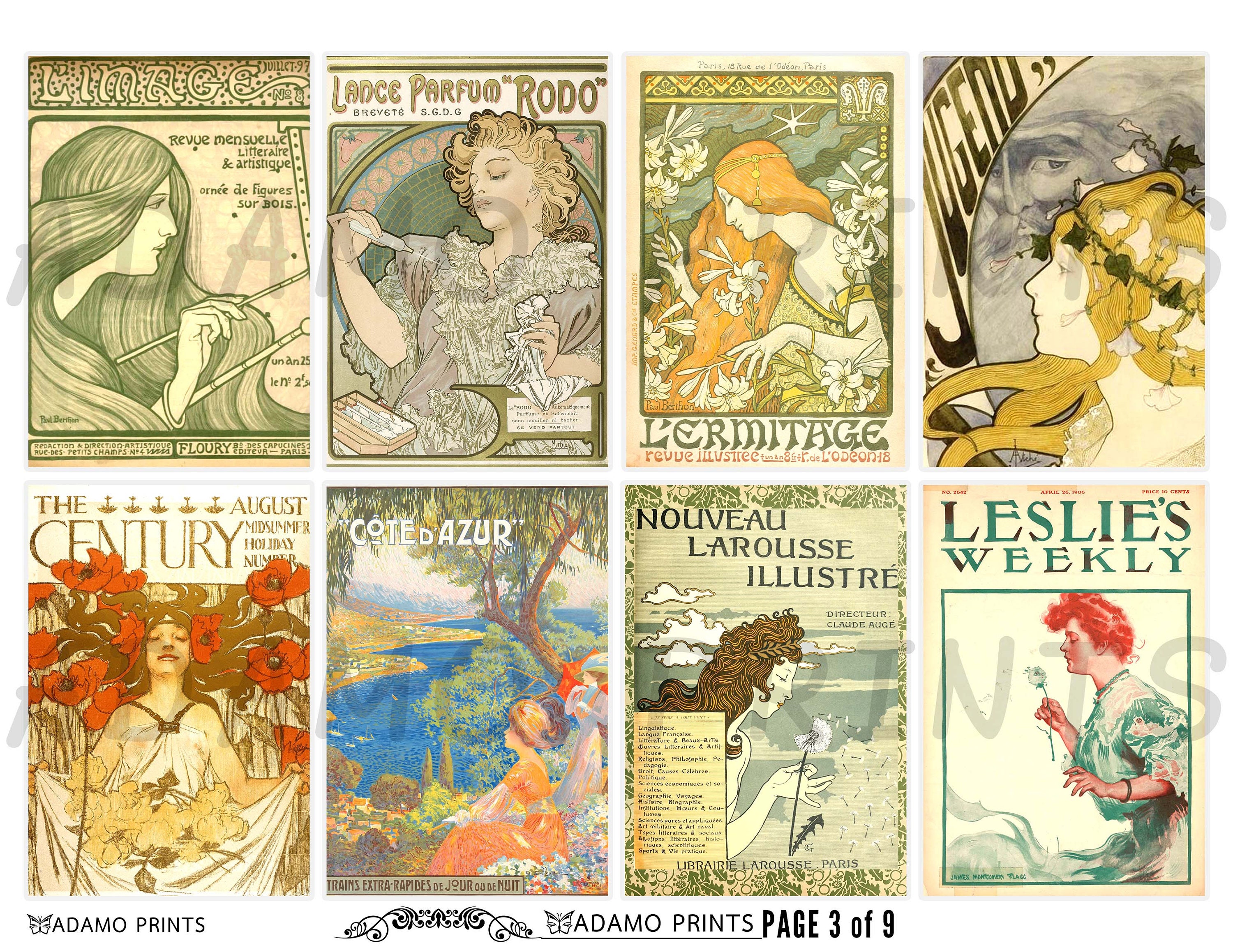 Creanoso Alphonse Mucha Art Nouveau Postcards (60-Pack) Ã¢â‚¬â€œ Inspi