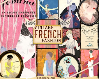 Vintage French Fashion, Fashion Digital, Digital Collage, Ephemera Classics, Vintage Art, Scrapbook Ephemera, Junk Journal, Women Art