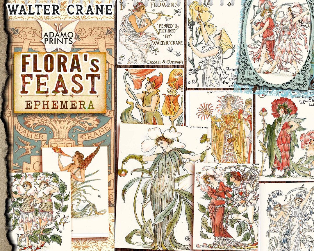 Flora's Feast by Walter Crane, Ephemera Classic, Digital