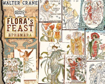 FLORA'S FEAST 花の妖精　WALTER CRANE  1889年！ Flora's Feast: Hyacinths by Walter Crane - Paper Print - The