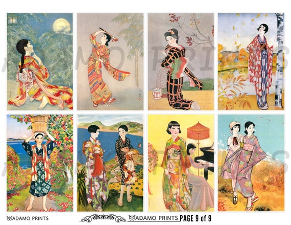 Traditional Japanese Women, Vintage Japan, Digital Images