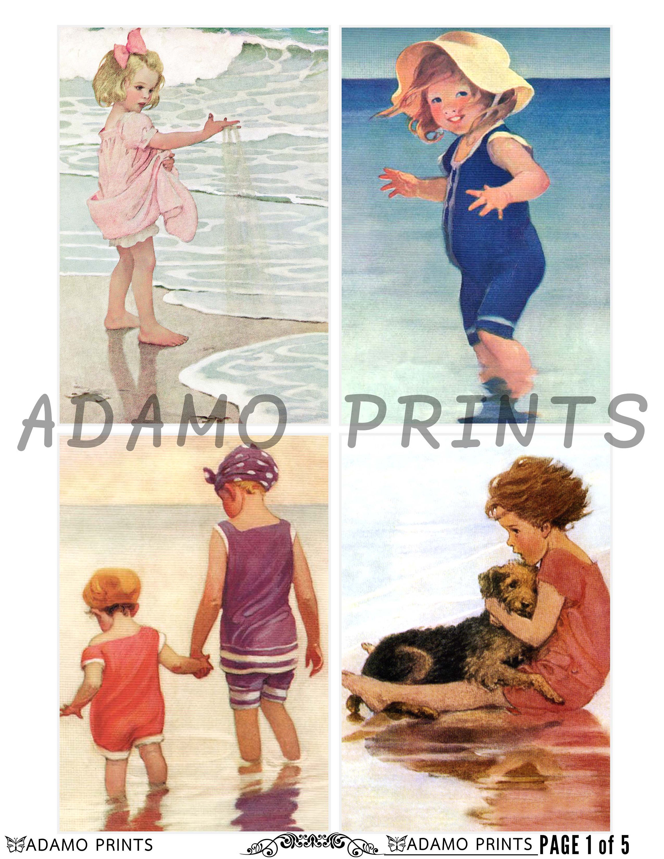 Sweet Darlings Set1 Digital Images Vintage Art Ephemera Etsy