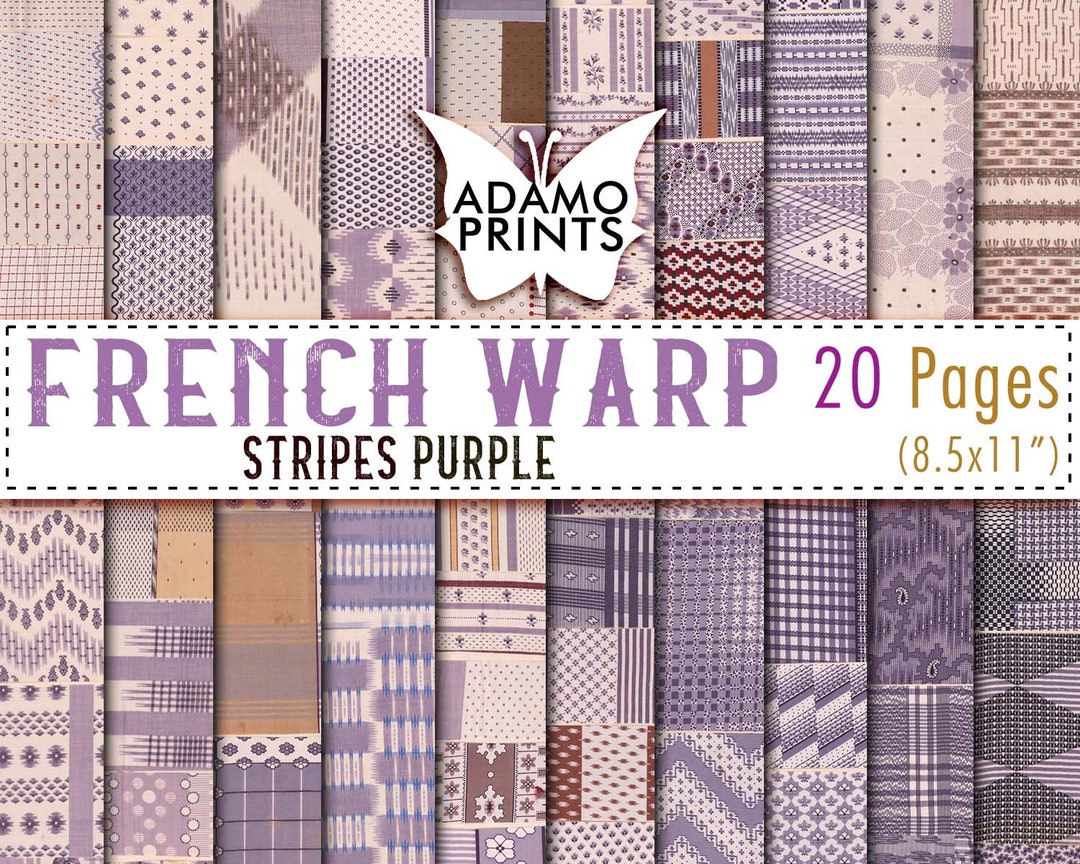 French Warp Stripes Purple, Paper Pattern, Shabby Paper, Paper Journal ...