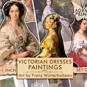 Victorian Dresses Digital Art, Ephemera Classics, Painting, Digital Images, Scrapbook Ephemera, Printable Images, Digital Download