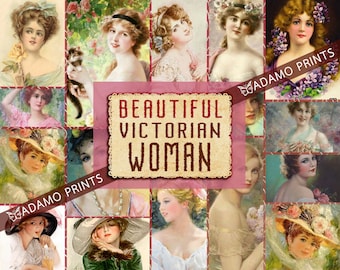 Beautiful Victorian Woman, Ephemera Classics, Journal Kit, Digital Images, Vintage, Cover, Classic, Ephemera, Digital Collage, Junk Journal