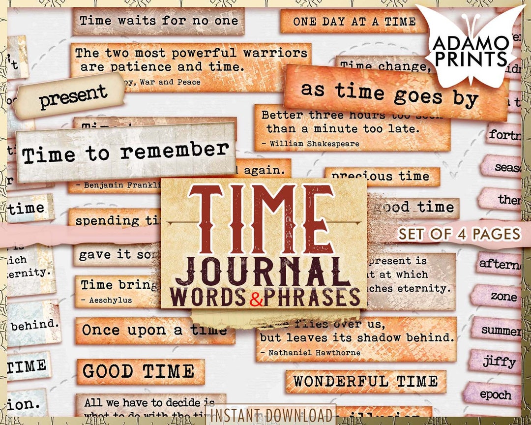 Time Magazine Example Words Time Journal Words & Phrases, Motivation Words, Junk Journaling Word ...