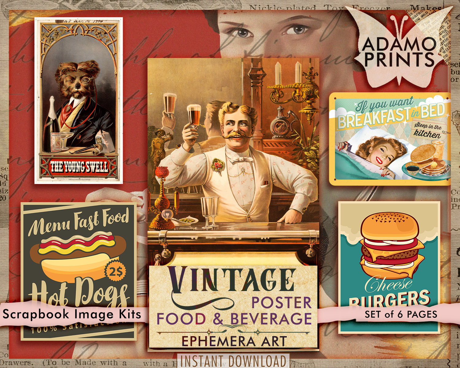 Vintage Poster Food & Beverage Vintage Images Digital | Etsy