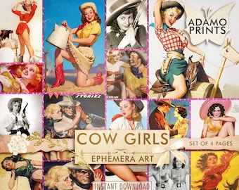 Cowgirl, Wild West Women, Digital Images, Ephemera Classics, Magazine covers, Women Photos, Classic, Vintage, Scrapbook Women Digital