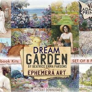 Dream Garden, Flower, English Garden, Ephemera Junk Journal, Ephemera Classics, Painting, Digital Image, Scrapbook Ephemera, Printable Image