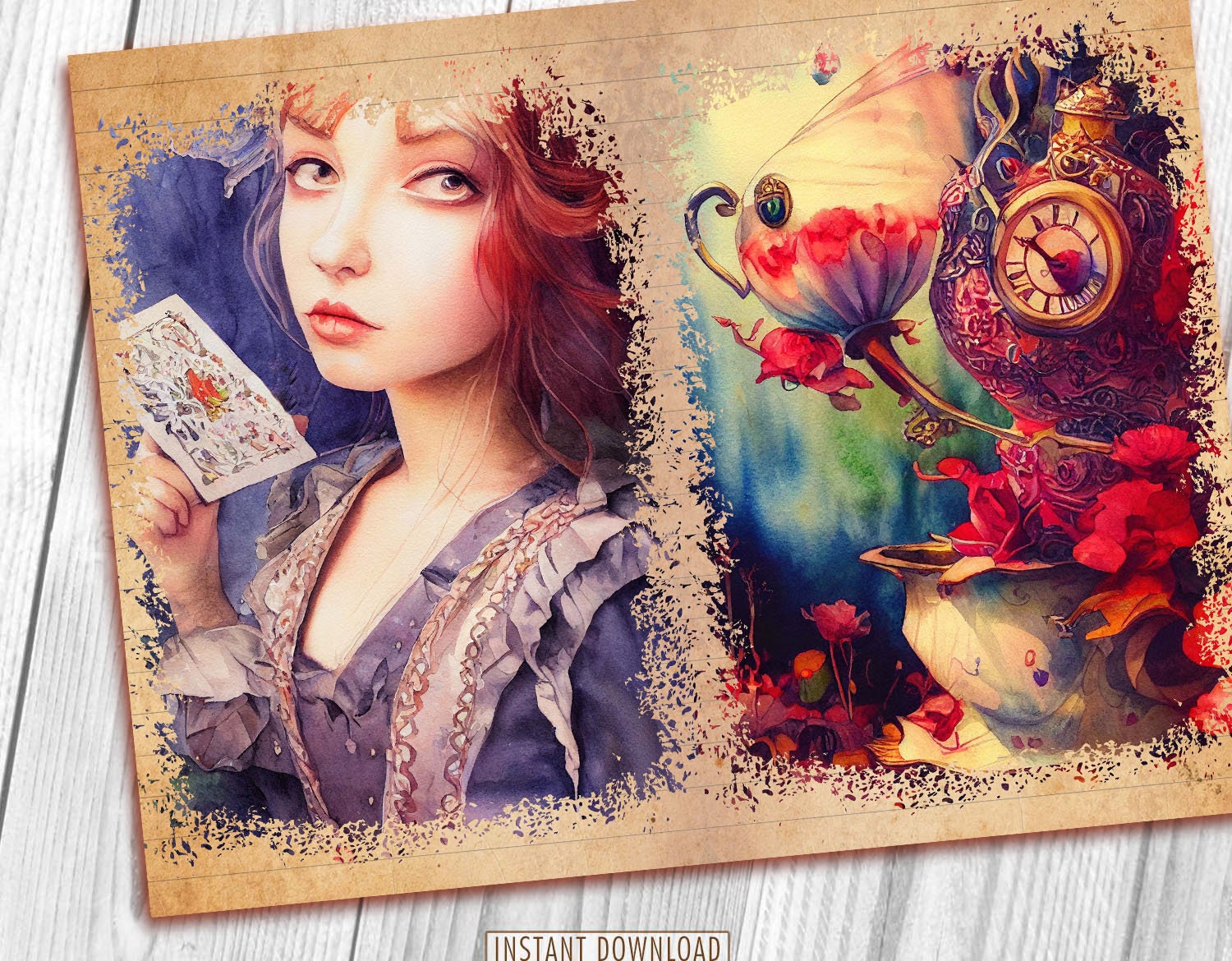 不思議の国のアリス ジャンクジャーナルキット、シャビーシック、女王