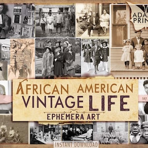 Vida vintage afro-americana, imagens digitais, fotos vintage, colagem digital, coisas efêmeras, clássico, arte vintage, impressões, lixo eletrônico
