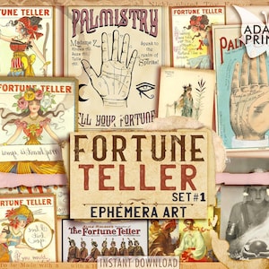 Jeu de diseuse de bonne aventure1, numérique tsigane, numérique femme, éphémères classiques, images numériques, images éphémères imprimables, collage numérique, album éphémère de scrapbooking