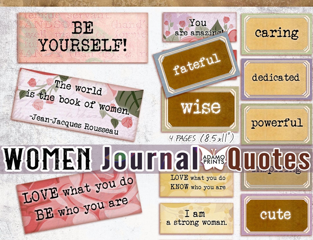 Women Journal Quotes, Junk Journaling Words, Phrases, Journal Words ...