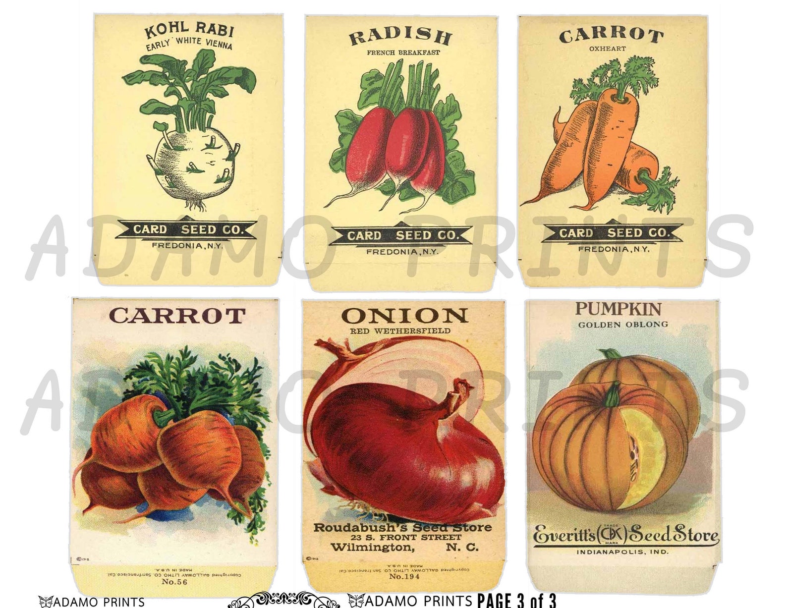 Vintage Vegetable Seed Packets Digital Images ATC Plants - Etsy