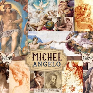 Michelangelo, Digital Images, Ephemera Art, Printable Images, Vintage Art, Ephemera Classics, Digital Paper,  Scrapbook Ephemera