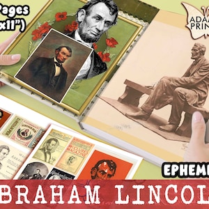 Abraham Lincoln, President, Digital Images, Vintage Photos, Digital Collage, Ephemera, Classic, Vintage Art, Printings, Junk Journal Kit