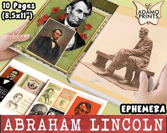 Abraham Lincoln, President, Digital Images, Vintage Photos, Digital Collage, Ephemera, Classic, Vintage Art, Printings, Junk Journal Kit