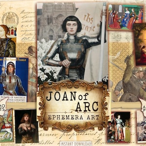 Joan of Arc, Jeanne D&#39;Arc, Digital Images, Women, Vintage Art, Digital Ephemera, Ephemera Classics, Digital Collage, Junk Journal, History