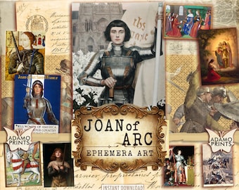 Joan of Arc, Jeanne D'Arc, Digital Images, Women, Vintage Art, Digital Ephemera, Ephemera Classics, Digital Collage, Junk Journal, History