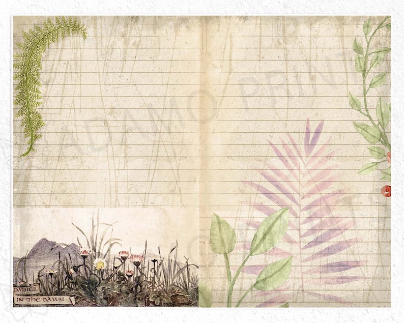 Botanical Garden Journal Kit, Journal Page, Ephemera Journal, Embellishments, Printable Journal Kit, Scrapbook Plants, Vintage Nature image 9