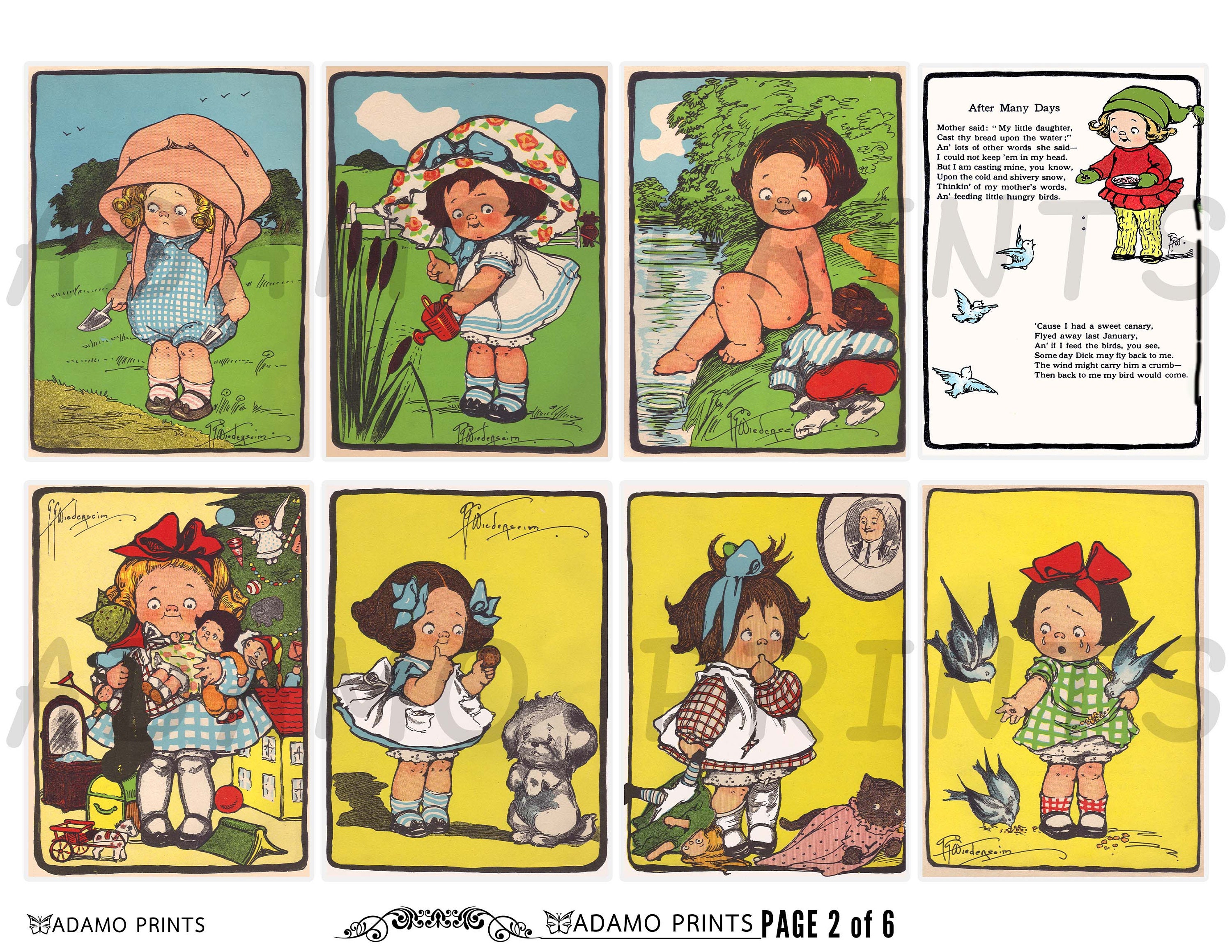 Kiddie Land Vintage Art ATC Cards Child Ephemera Ephemera Etsy