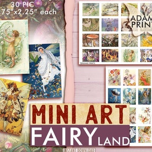Mini Art - Feenland, Digitalbilder, Miniaturbilder, Garten, Magie, Blume, Feenzauber, Vintage, Kind, Shabby, Märchen, Scrapbook
