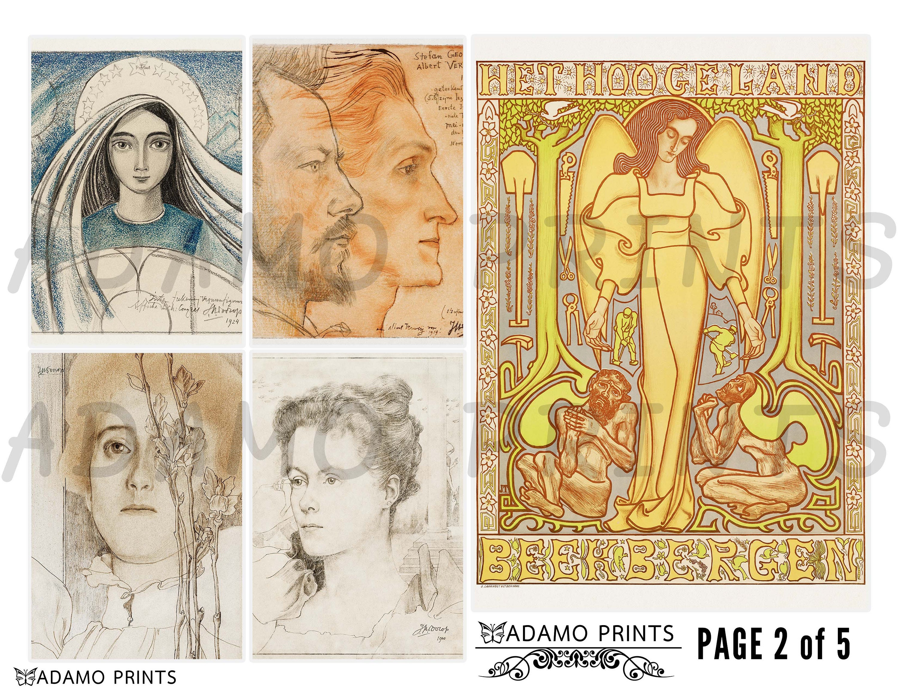 Art Nouveau by Jan Toorop Digital Classic Paintings Etsy UK
