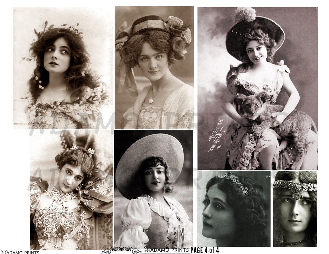 Elegant Vintage Women Digital Images Vintage Photos Digital Collage