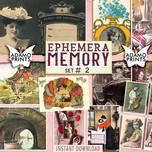 Ephemera Memory Set2, Vintage Photo Digital, Ephemera Classic, Digital Images, Ephemera Printable, Digital Collage, Ephemera Children, ATC