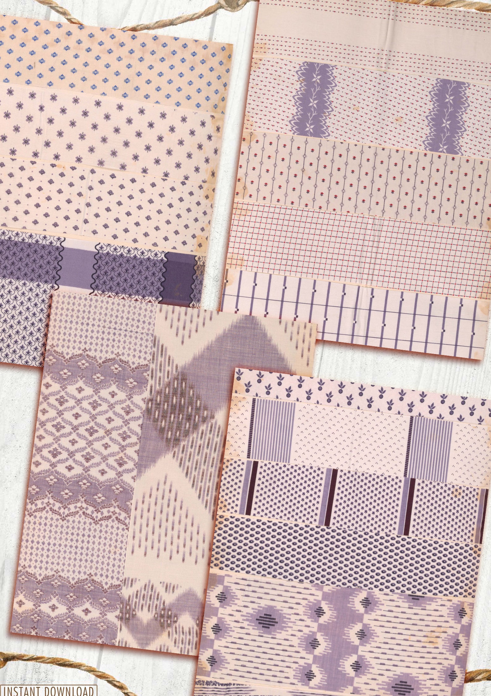 French Warp Stripes Purple, Paper Pattern, Shabby Paper, Paper Journal ...