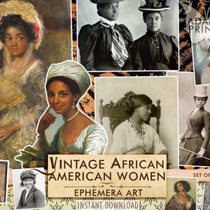 Vintage Afroamerykańskie Kobiety, Obrazy Cyfrowe, Zdjęcia Vintage, Kolaż Cyfrowy, Ephemera, Klasyka, Sztuka Vintage, Wydruki, Dziennik Śmieci