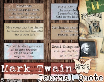 Citazioni di Mark Twain, Parole per il diario spazzatura, Spunti per il diario, Kit per il diario spazzatura, Definizione, Tecniche miste, Arte effimera, Citazioni stampabili