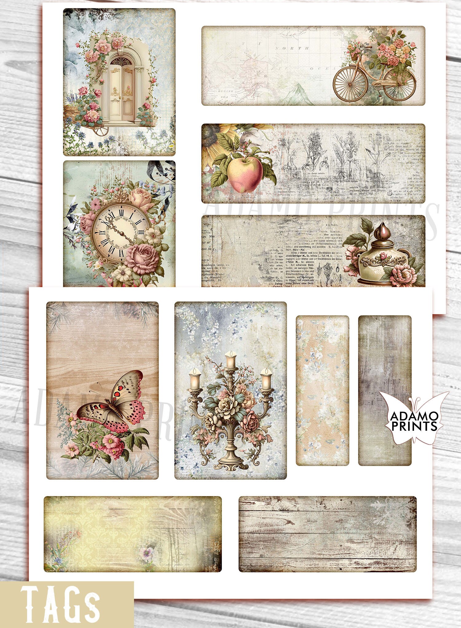 Vintage Pink Floral Junk Journal Kit: Victorian Ephemera (printable) - Etsy