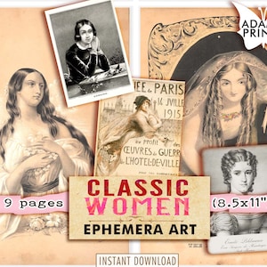 Mujeres Clásicas, Mujeres Hermosas De Época, Mujeres Victorianas, Clásicos Efímeros, Kit De Diario Basura, Imágenes Digitales, Arte Vintage, Collage Digital