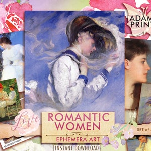 Romance Women, Ephemera Classic, Digital Images, Digital Collage, Classic, Vintage, Scrapbook Women Digital, Altered Art, Art Supplies