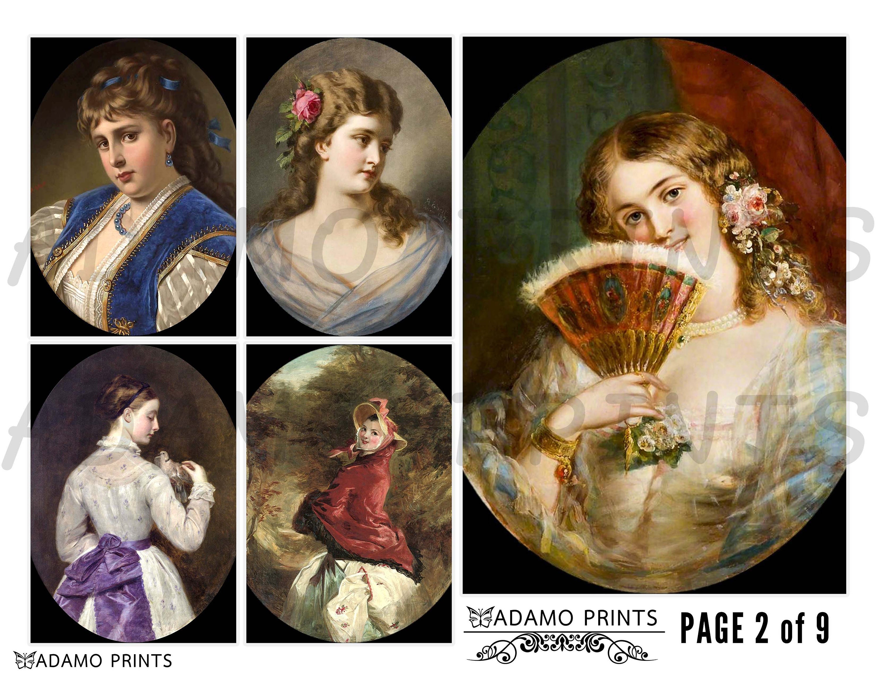 Beauty in the Past Set1, Women Digital, Vintage Art