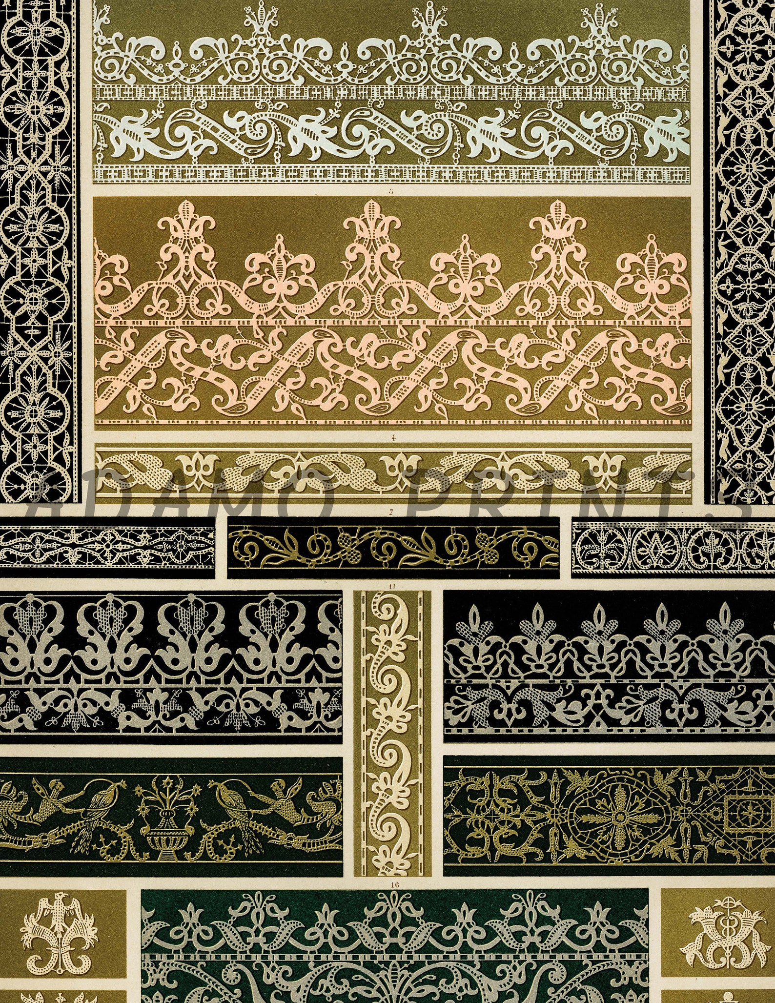 Medieval Pattern Digital Wallpaper Classic Art Printable Etsy