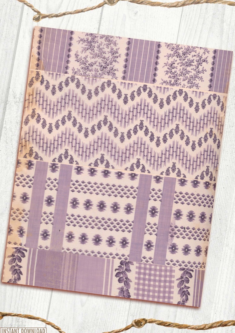 French Warp Stripes Purple, Paper Pattern, Shabby Paper, Paper Journal ...