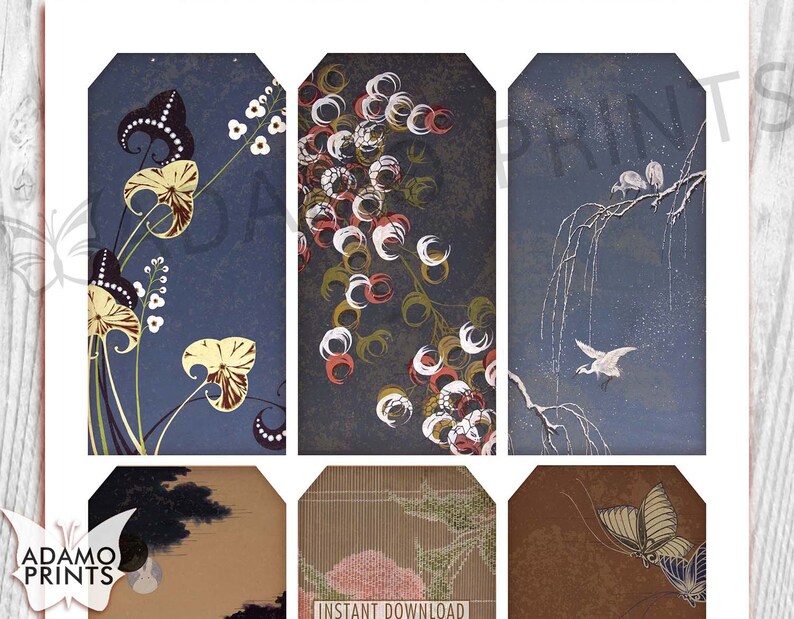 Asian Dream Tag Kit Collage Tag Flower Digital Tag - Etsy