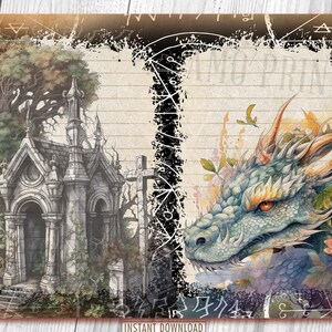 Dark Dragon Book of Shadow Journal Pages, Blank & Lined, Magic Spell ...